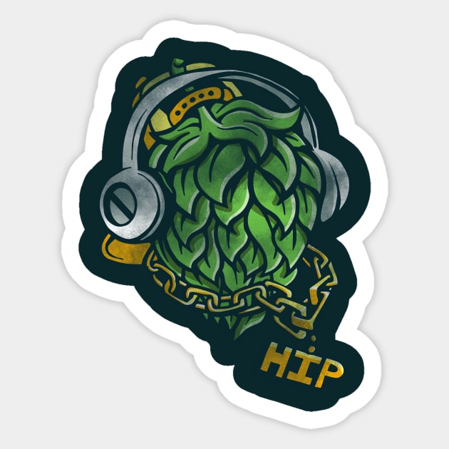 Craft Beer Hop head Humor Design Hip Hop Sticker by stayfrostybro